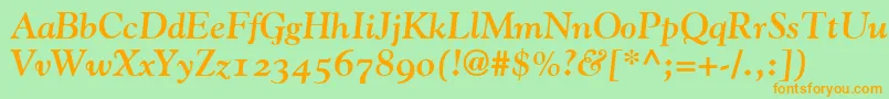 GoudyBoldItalicOldStyleFigures Font – Orange Fonts on Green Background