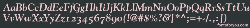 GoudyBoldItalicOldStyleFigures Font – Pink Fonts on Black Background