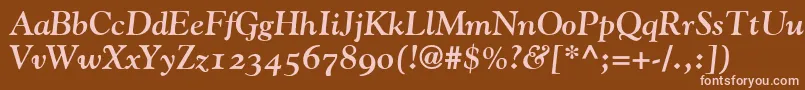 GoudyBoldItalicOldStyleFigures Font – Pink Fonts on Brown Background