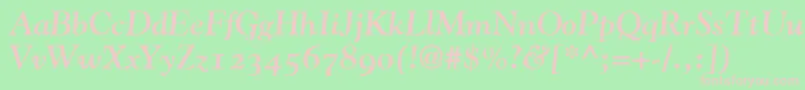 GoudyBoldItalicOldStyleFigures Font – Pink Fonts on Green Background