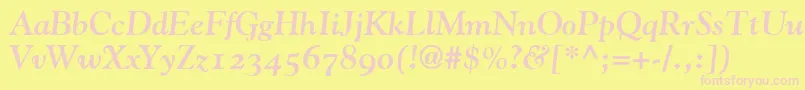 GoudyBoldItalicOldStyleFigures Font – Pink Fonts on Yellow Background