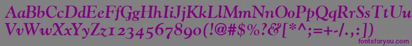 GoudyBoldItalicOldStyleFigures Font – Purple Fonts on Gray Background