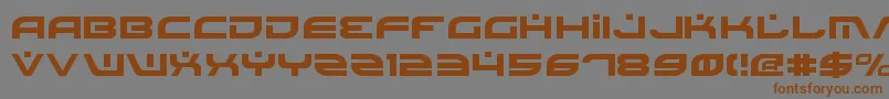 フォントBattlefield – 茶色の文字が灰色の背景にあります。