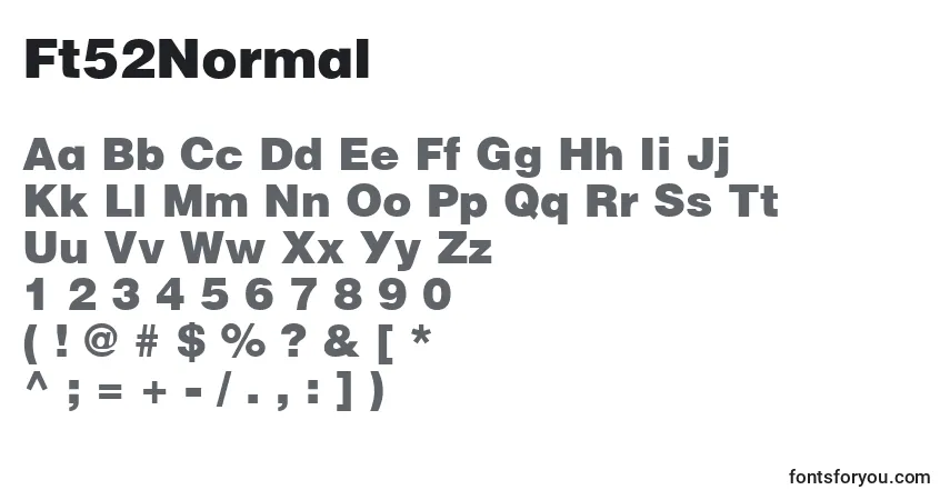 Ft52Normal-fontti – aakkoset, numerot, erikoismerkit