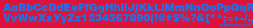 Ft52Normal-Schriftart – Blaue Schriften auf rotem Hintergrund
