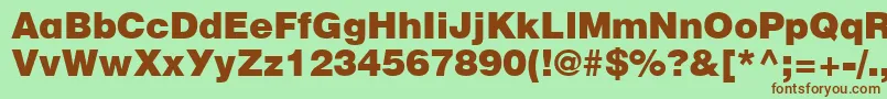 Ft52Normal-fontti – ruskeat fontit vihreällä taustalla