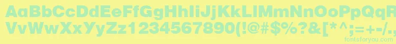 Ft52Normal Font – Green Fonts on Yellow Background