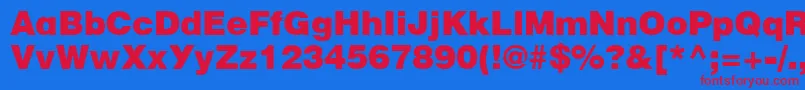 Ft52Normal Font – Red Fonts on Blue Background