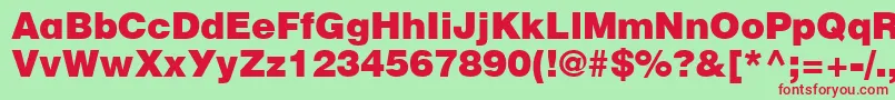 フォントFt52Normal – 赤い文字の緑の背景
