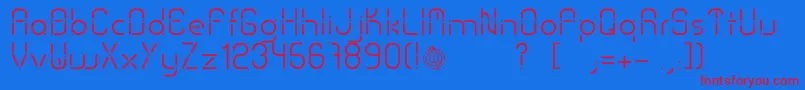 SansPiru2000 Font – Red Fonts on Blue Background