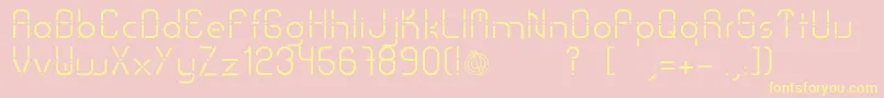 Czcionka SansPiru2000 – żółte czcionki na różowym tle
