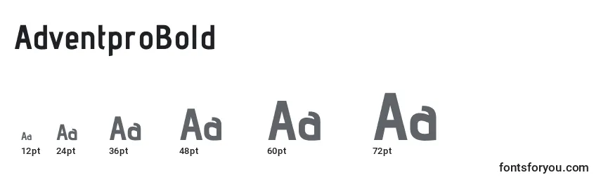 AdventproBold Font Sizes