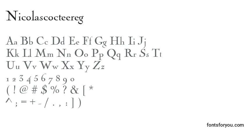 Шрифт Nicolascocteereg – алфавит, цифры, специальные символы