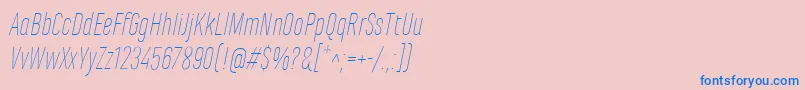 MarianinaCnFyThinItalic Font – Blue Fonts on Pink Background