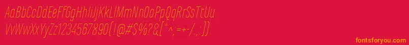 MarianinaCnFyThinItalic Font – Orange Fonts on Red Background