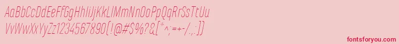 MarianinaCnFyThinItalic Font – Red Fonts on Pink Background