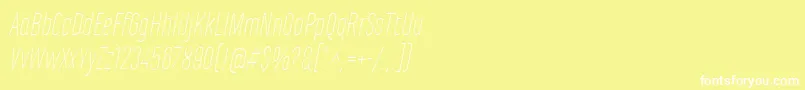 Шрифт MarianinaCnFyThinItalic – белые шрифты на жёлтом фоне