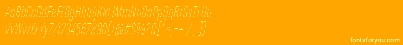 MarianinaCnFyThinItalic Font – Yellow Fonts on Orange Background