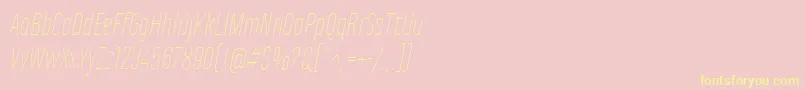 MarianinaCnFyThinItalic-Schriftart – Gelbe Schriften auf rosa Hintergrund