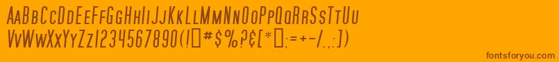 Fonte SfMoviePosterItalic – fontes marrons em um fundo laranja