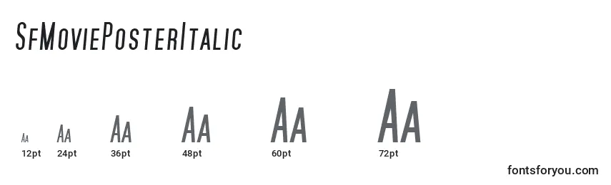 Размеры шрифта SfMoviePosterItalic