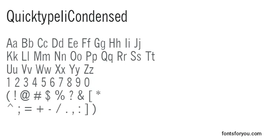 Fuente QuicktypeIiCondensed - alfabeto, números, caracteres especiales