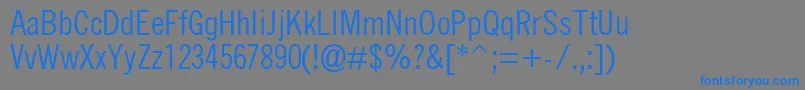 フォントQuicktypeIiCondensed – 灰色の背景に青い文字