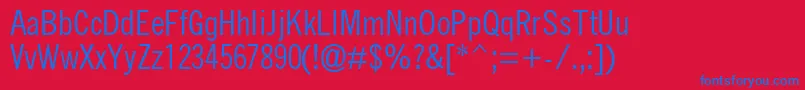 QuicktypeIiCondensed Font – Blue Fonts on Red Background