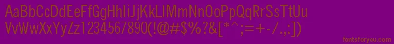 QuicktypeIiCondensed Font – Brown Fonts on Purple Background