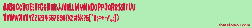 Youngfrankcond Font – Red Fonts on Green Background