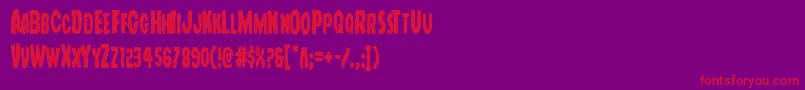 Youngfrankcond Font – Red Fonts on Purple Background
