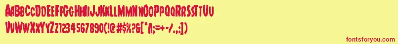 Youngfrankcond Font – Red Fonts on Yellow Background
