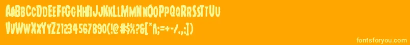 Youngfrankcond Font – Yellow Fonts on Orange Background