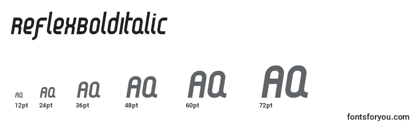 Размеры шрифта ReflexBoldItalic