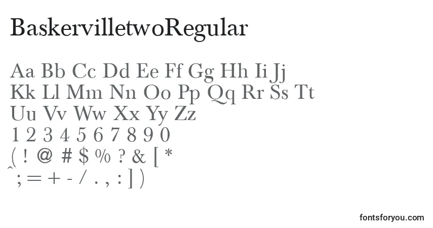 A fonte BaskervilletwoRegular – alfabeto, números, caracteres especiais