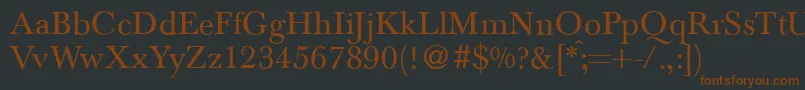 Шрифт BaskervilletwoRegular – коричневые шрифты на чёрном фоне
