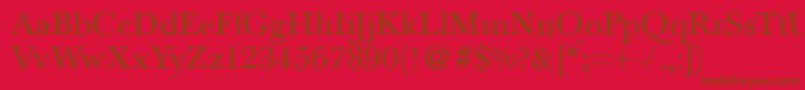 BaskervilletwoRegular Font – Brown Fonts on Red Background