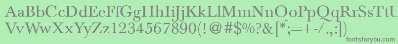 Шрифт BaskervilletwoRegular – серые шрифты на зелёном фоне