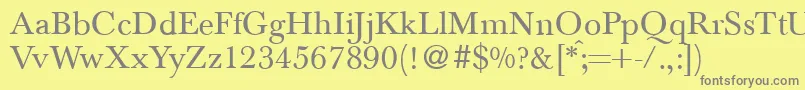 BaskervilletwoRegular Font – Gray Fonts on Yellow Background
