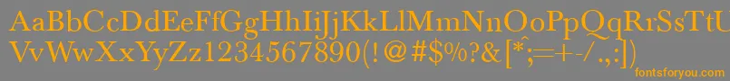 BaskervilletwoRegular Font – Orange Fonts on Gray Background
