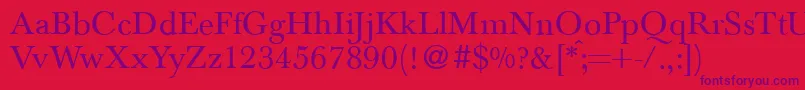 BaskervilletwoRegular Font – Purple Fonts on Red Background
