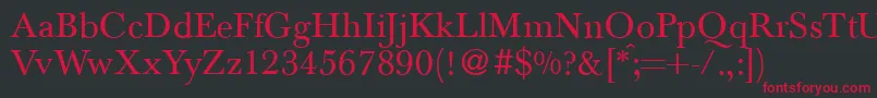 BaskervilletwoRegular Font – Red Fonts on Black Background