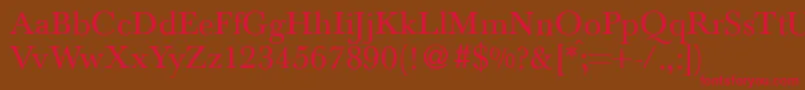 BaskervilletwoRegular Font – Red Fonts on Brown Background