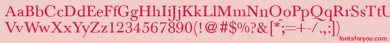 フォントBaskervilletwoRegular – ピンクの背景に赤い文字
