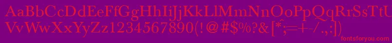 BaskervilletwoRegular Font – Red Fonts on Purple Background
