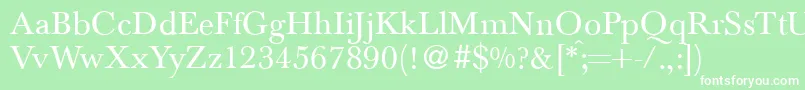フォントBaskervilletwoRegular – 緑の背景に白い文字