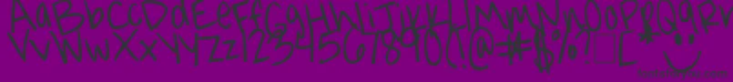 Jorgieporgiepuddinpie Font – Black Fonts on Purple Background