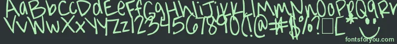 Jorgieporgiepuddinpie Font – Green Fonts on Black Background