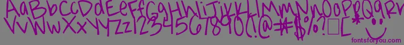 Jorgieporgiepuddinpie Font – Purple Fonts on Gray Background