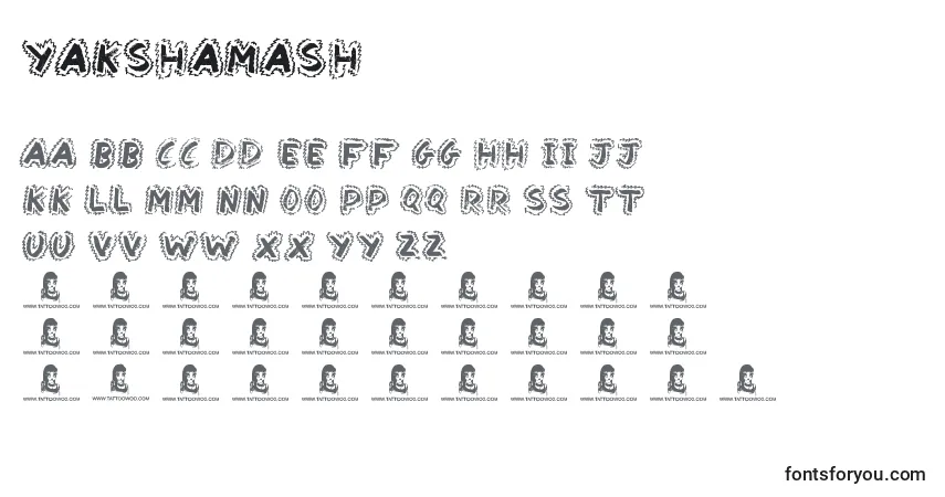 YakShamashフォント–アルファベット、数字、特殊文字